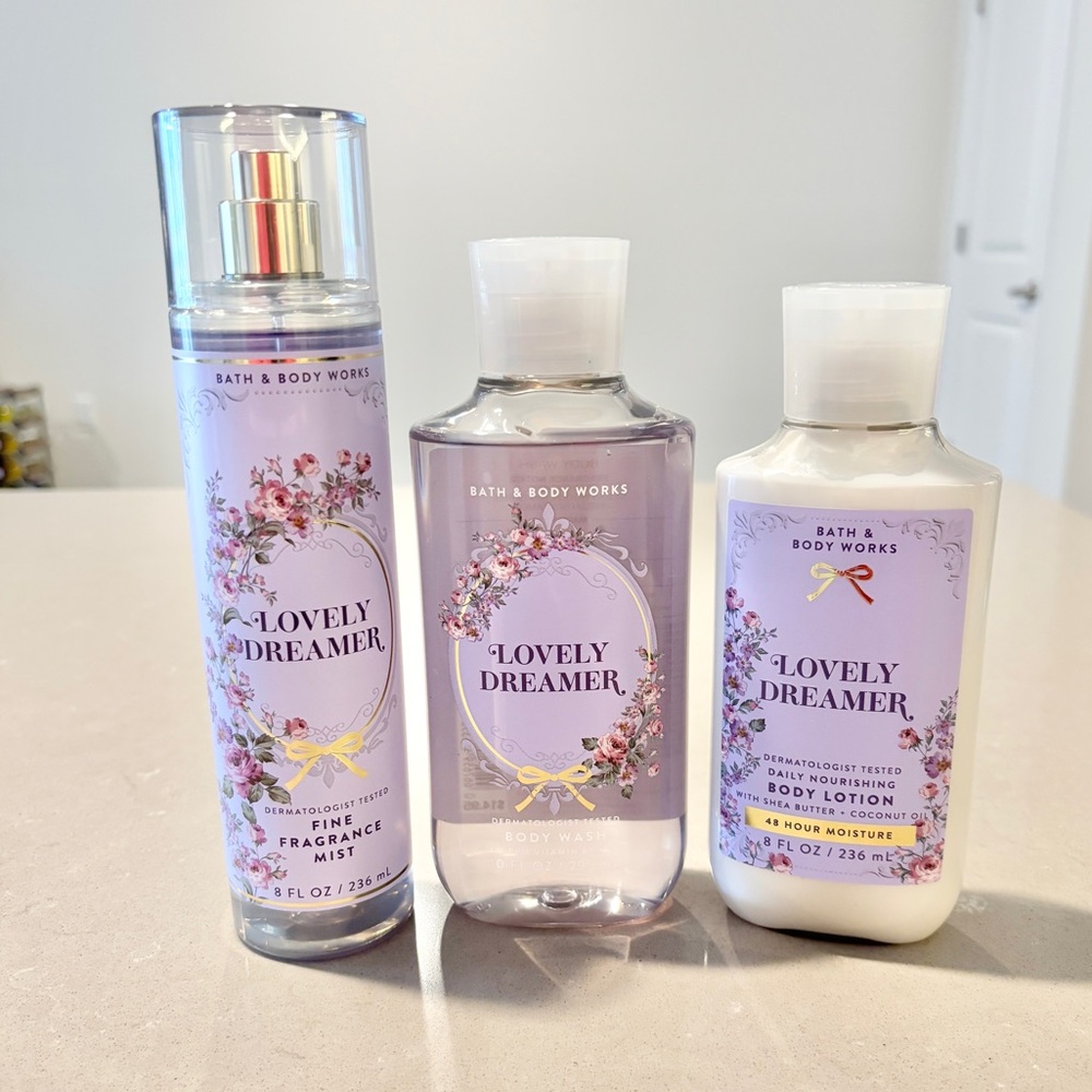 Bath & Body Works Lovely Dreamer 3 Piece Set Fine Fragrance Mist Wash Lotion